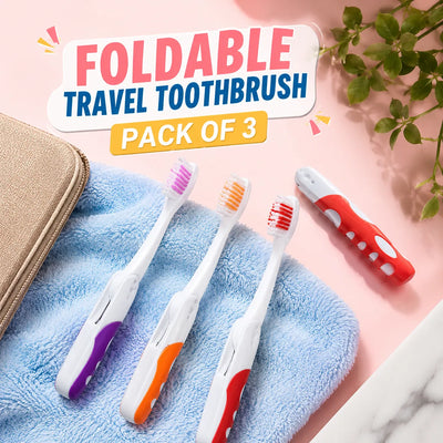 Pack of 3 Foldable Travel Toothbrushes