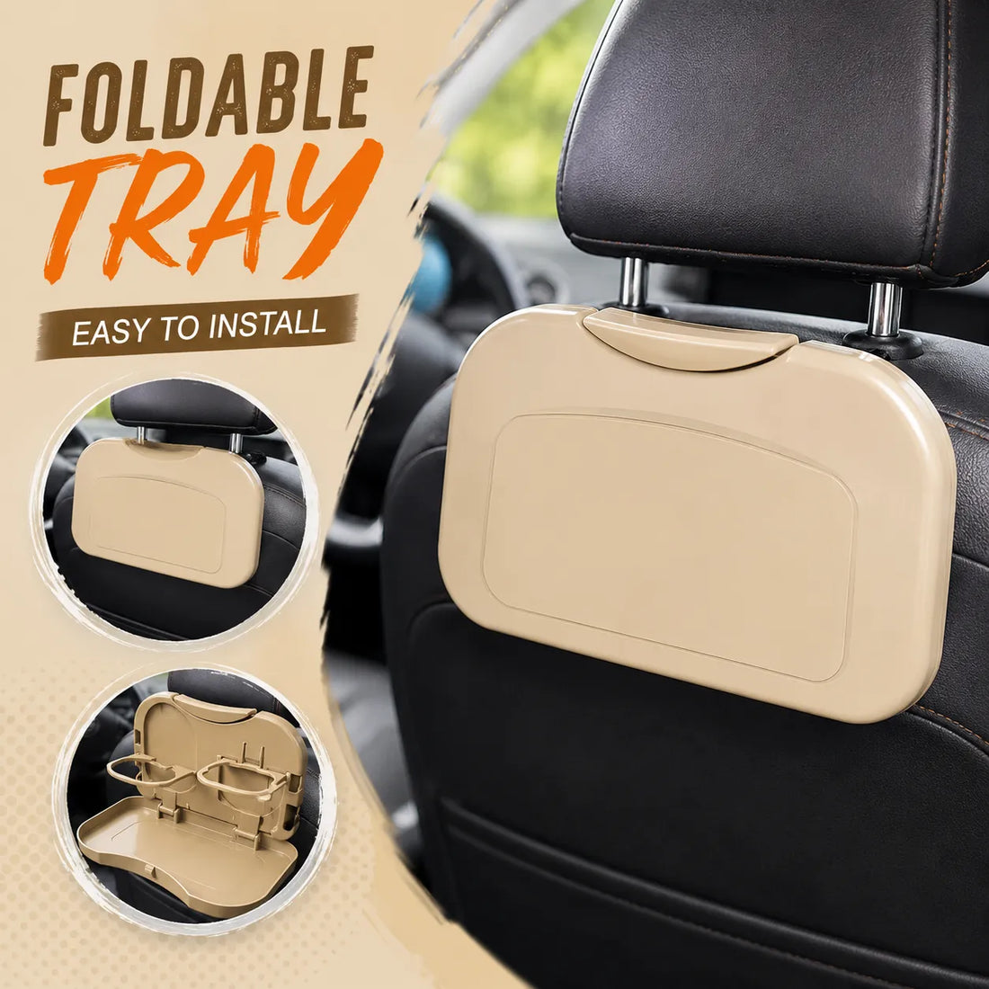Multifunctional Car Back Seat Organiser with Folding Tray