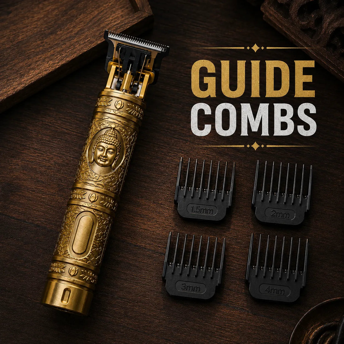 Premium Golden Grooming Trimmer with Digital Watch