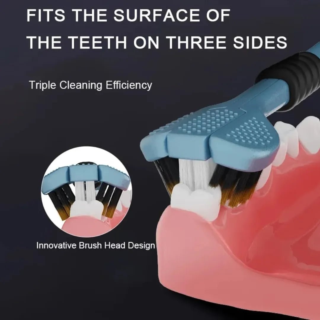 3 - Sided Toothbrush | Ultra Soft Bristles for Deep Cleaning - Dreamzhub