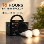 Solar Backup Lighting Kit with Dual Bulbs & COB Lamp