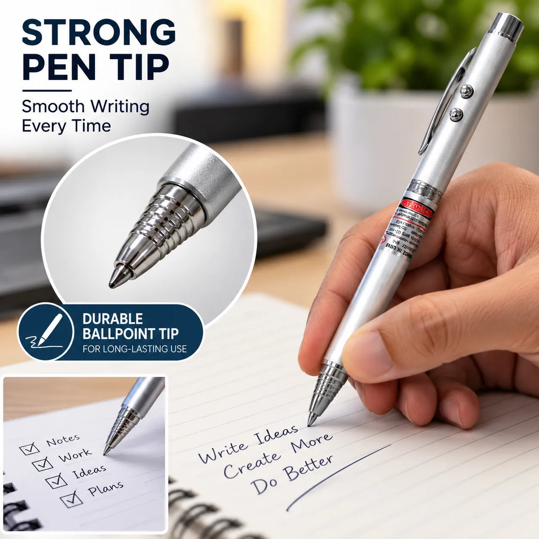 5-in-1 Multi-Function Antenna Pen with LED Light