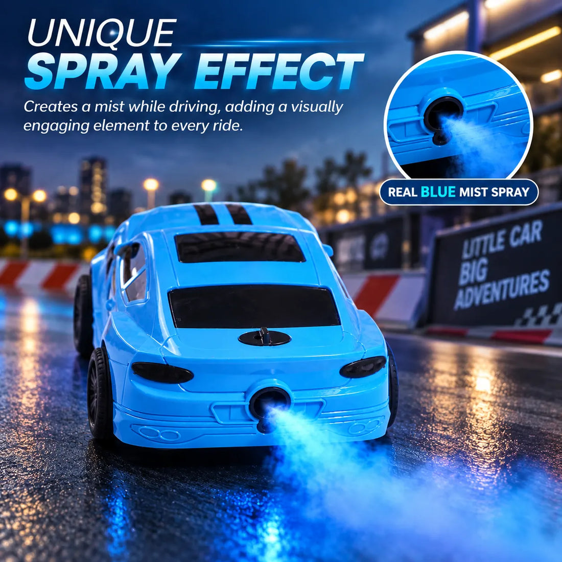 Millionaire High-Speed RC Car with Rear Lights – Blue