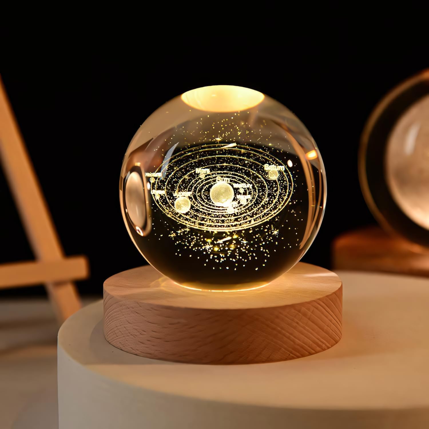 3D Crystal Ball Solar System Night Lamp | Cosmic Elegance for Your Room - Dreamzhub