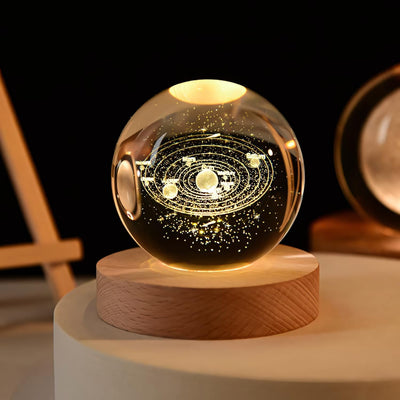 3D Crystal Ball Solar System Night Lamp | Cosmic Elegance for Your Room - Dreamzhub