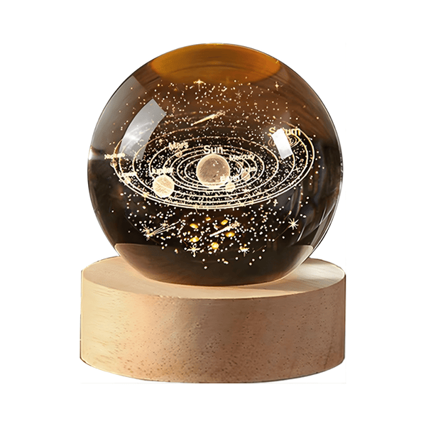 3D Crystal Ball Solar System Night Lamp | Cosmic Elegance for Your Room