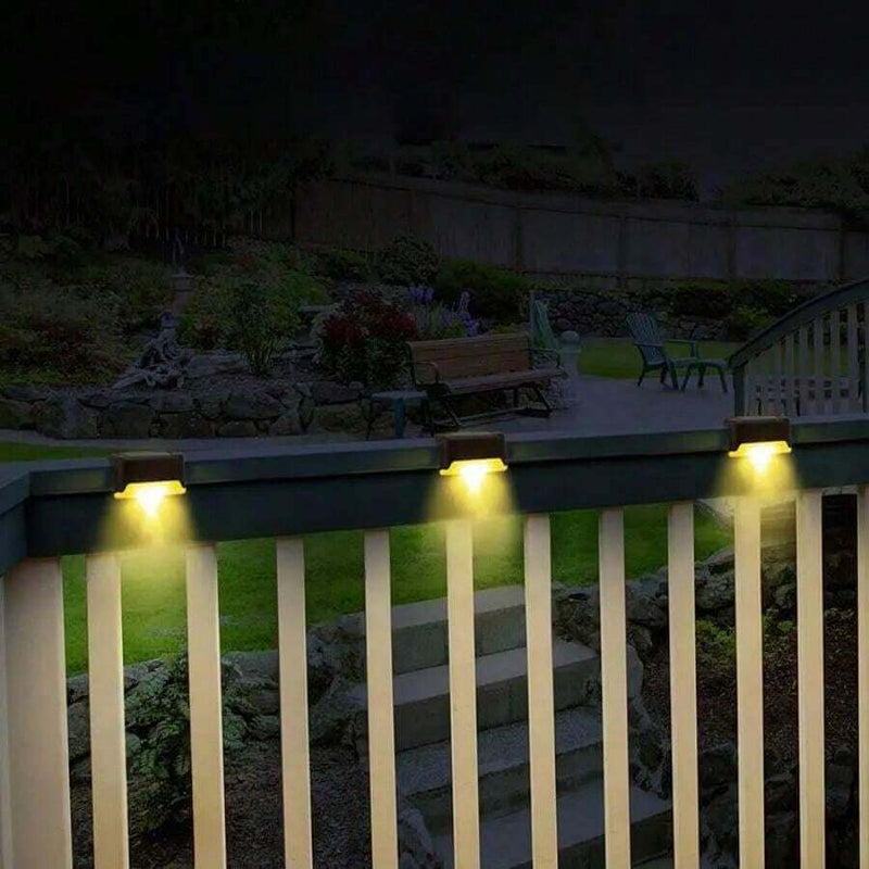 4 - Piece Solar Decorative Waterproof Railing Lights – Outdoor LED Fence & Balcony Lighting - Dreamzhub
