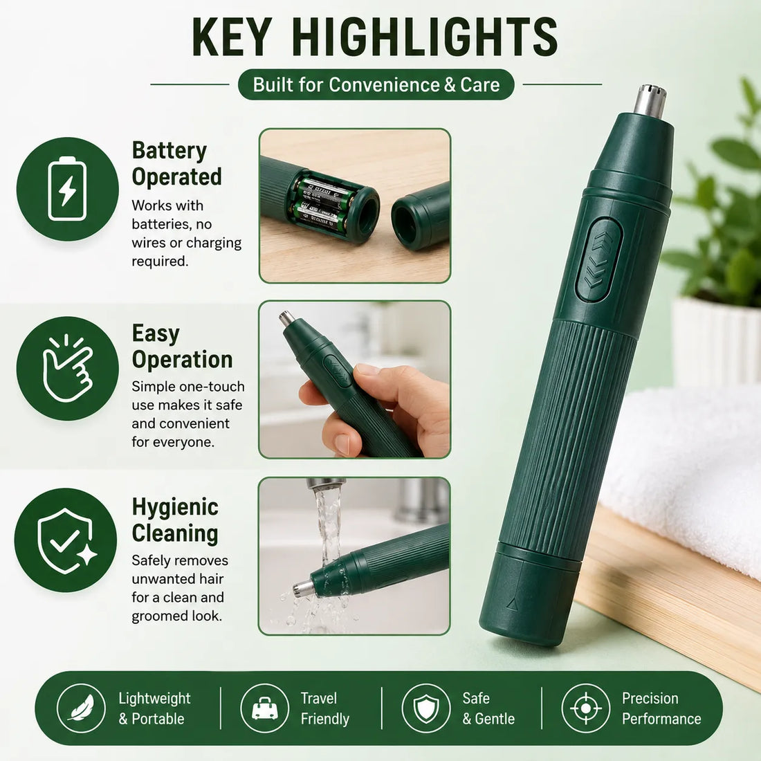 2 in 1 Nose Hair Trimmer