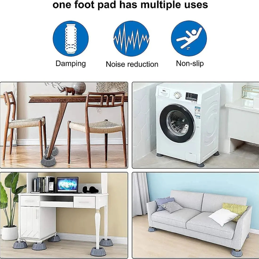 Elevate Your Washing Machine with Dreamzhub's Universal Foot Pads