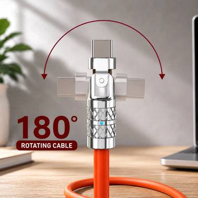 120W Rotating-Head Super Fast Charging Cable