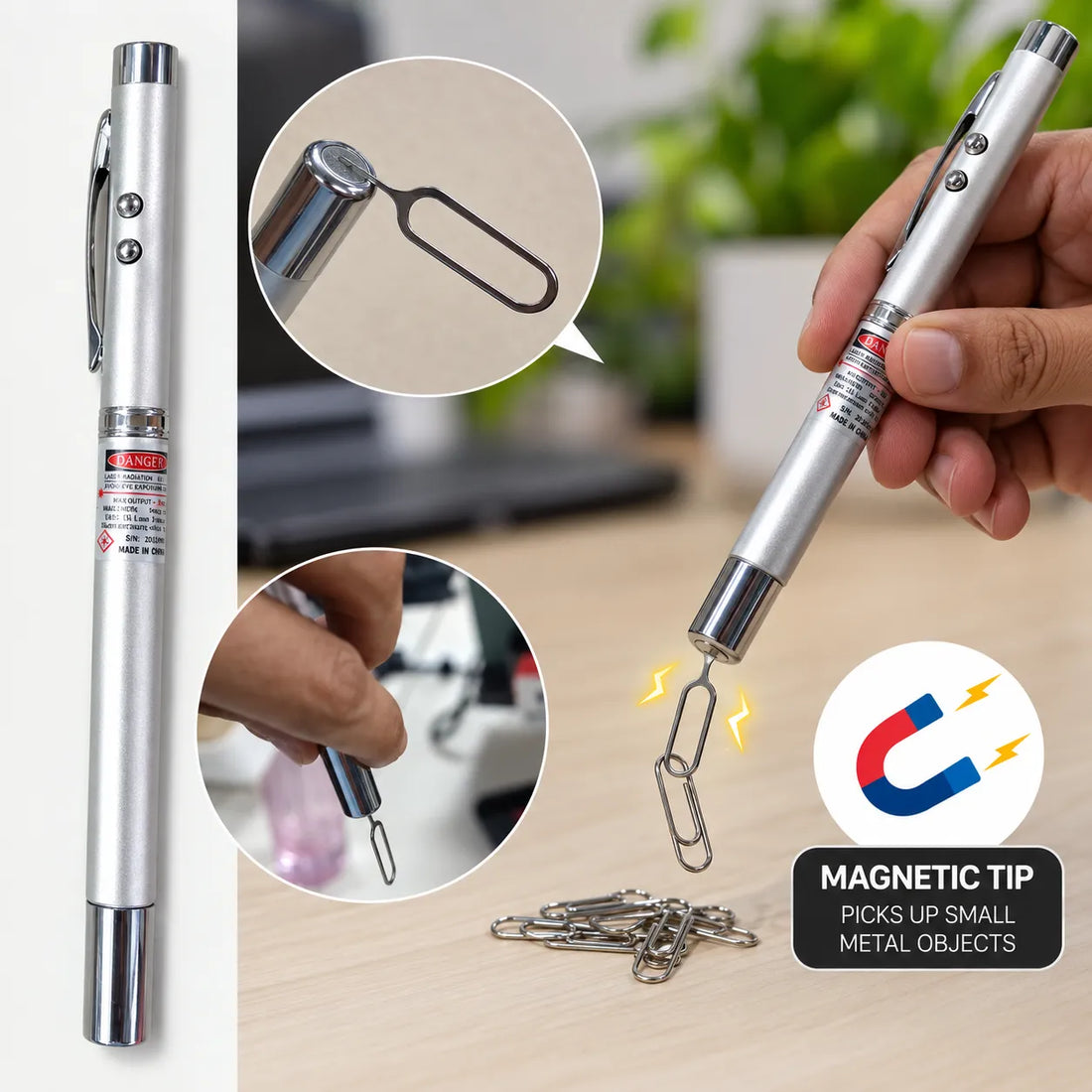 5-in-1 Multi-Function Antenna Pen with LED Light