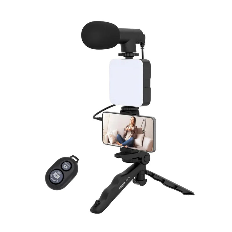 Remote Controlled Smart Video Making Kit with Inbuilt Flood Light + Mic + Tripod
