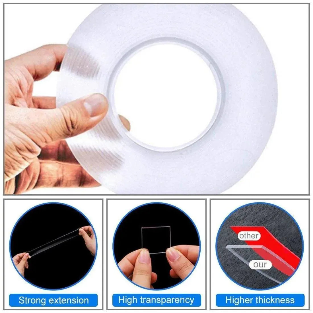  Nano Magic Tape - Reusable Double-Sided Nano Gel Tape | Dreamzhub