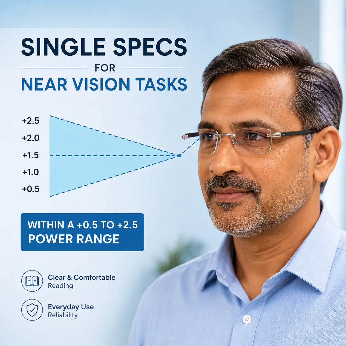 Rimless Reading Glasses with Adaptive Vision & Screen Protection Buy 1 Get 2 FREE