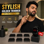 Premium Golden Grooming Trimmer with Digital Watch