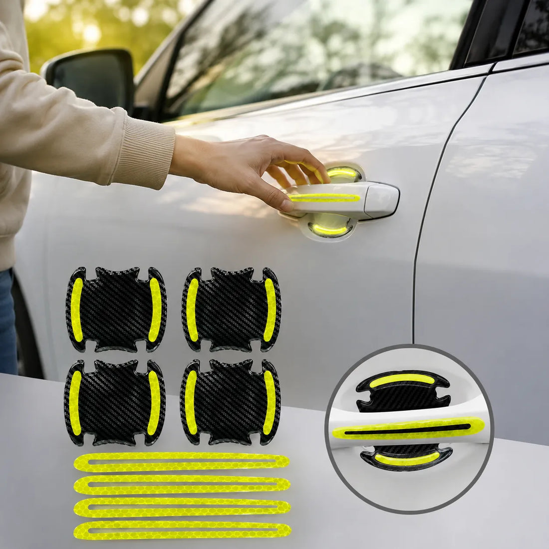 Car Door Handle & Undercarriage Scratch Guard Reflectors