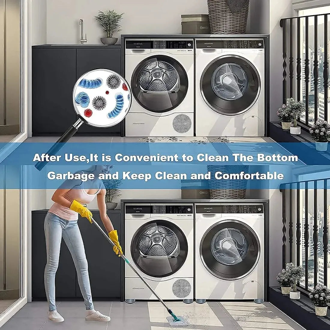 Elevate Your Washing Machine with Dreamzhub's Universal Foot Pads