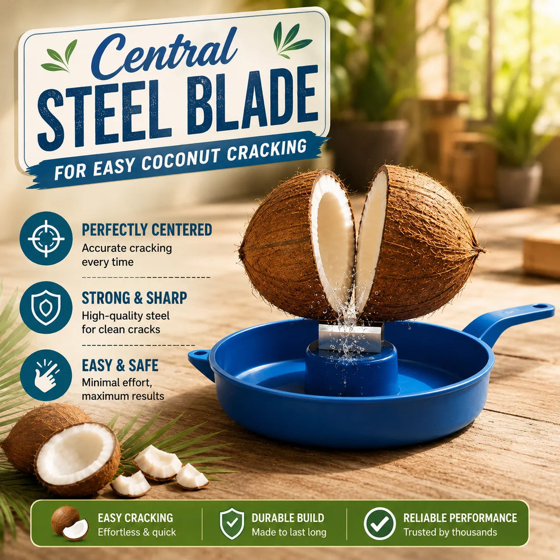 Heavy-Duty Coconut Cracking & Opening Tool