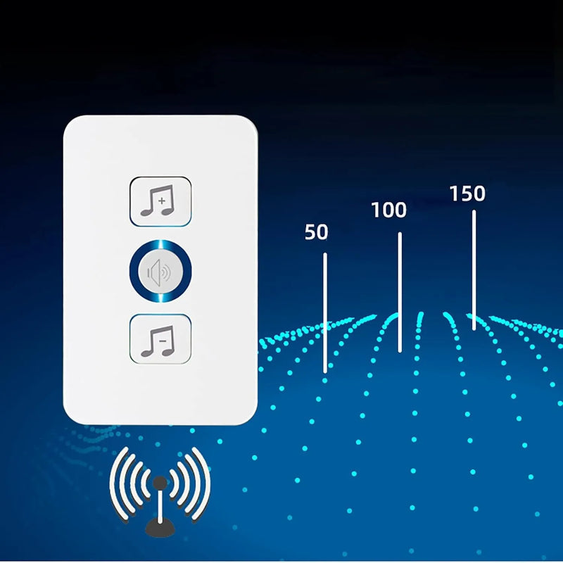 Wireless Door Bell Chime Kit |Panic/Emergency Button for Elderly, LED Indicator Wireless Door Chime (32 Tunes)