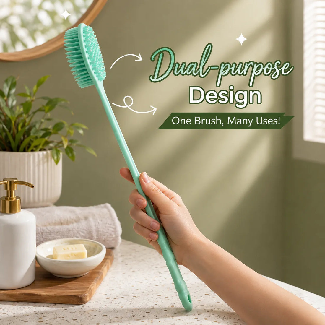 Long Handle Silicone Body Scrubber