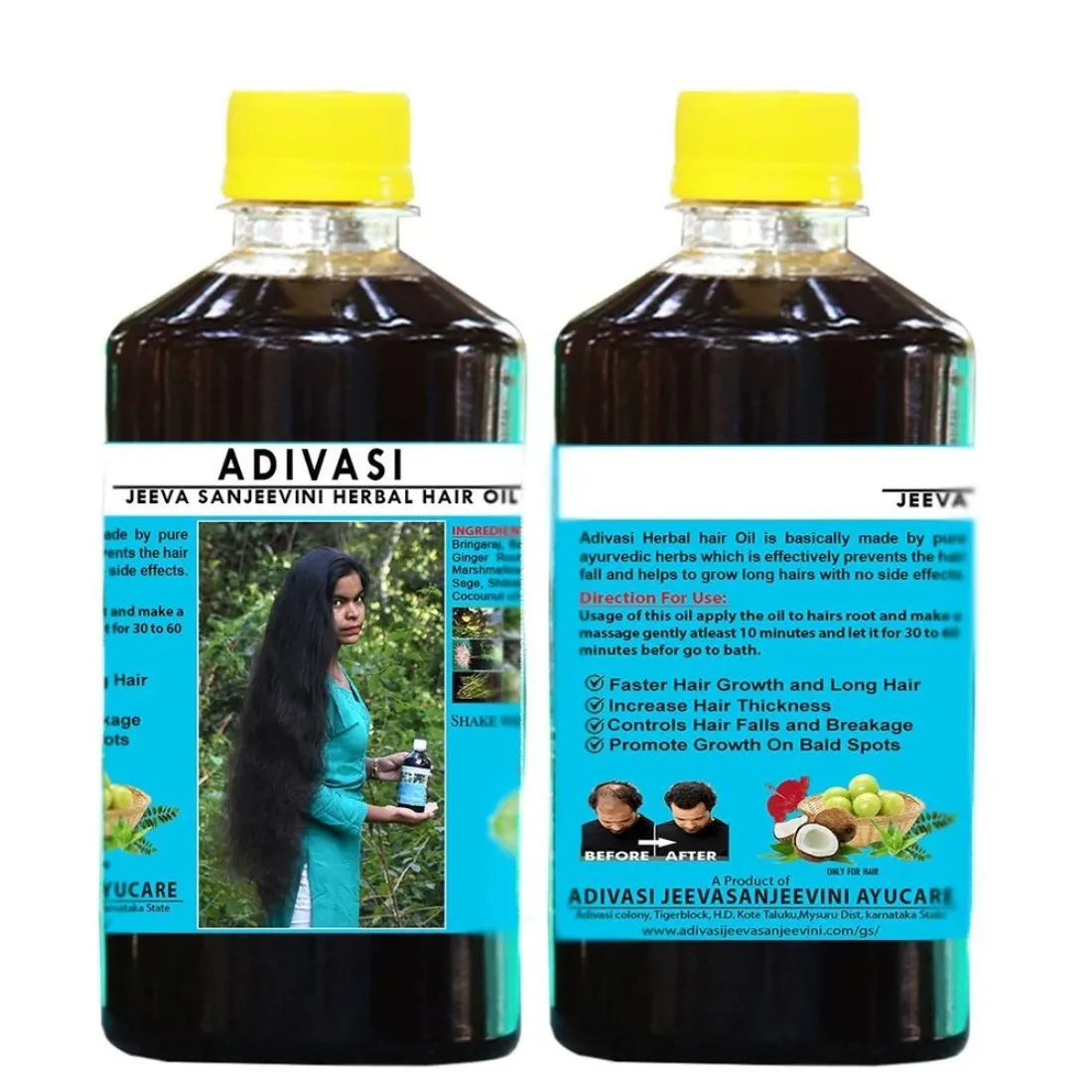 Natural Herbal Hair Growth Oil | Adivasi Jeevasanjivani