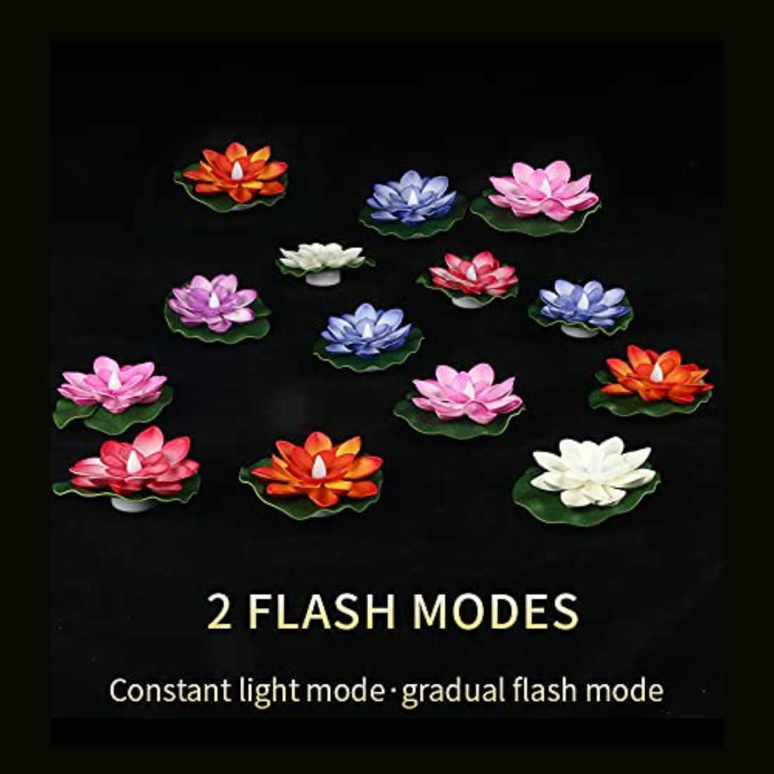 6 Pcs Lotus Flower Shape Floating Sensor LED Light