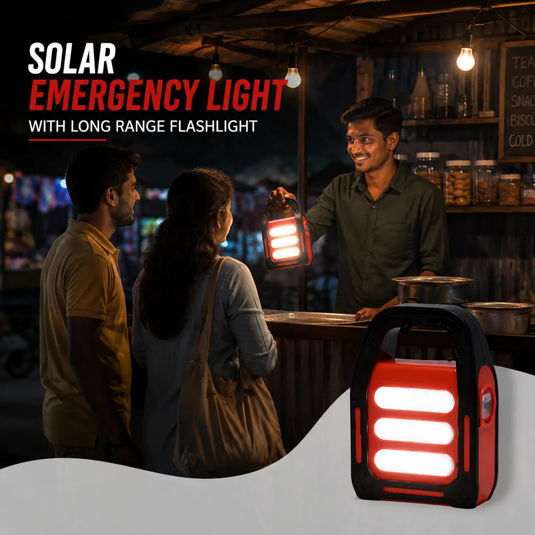 Multi-Purpose Solar Lantern with Long-Range LED Torch