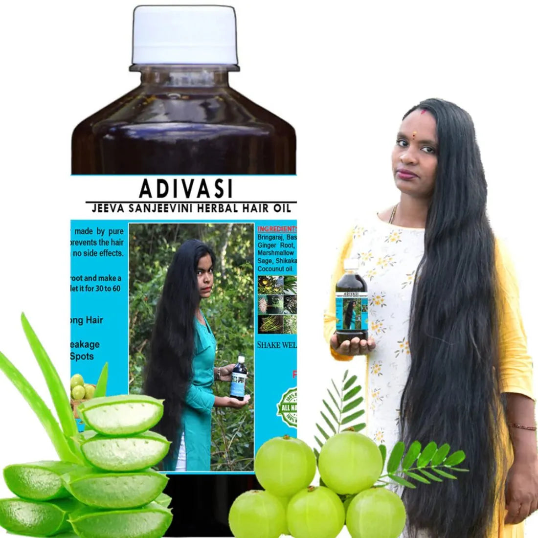 Natural Herbal Hair Growth Oil | Adivasi Jeevasanjivani