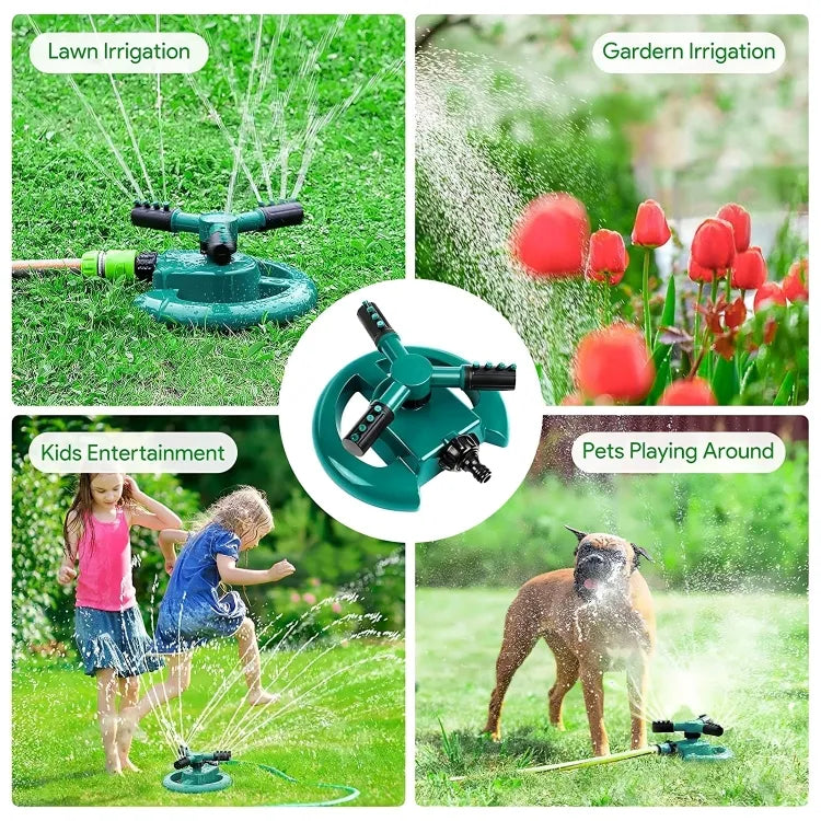 Automatic 360° Garden Sprinkler Large Area Coverage Multipurpose Yard Sprinklers for Plant Irrigation and Kids Playing