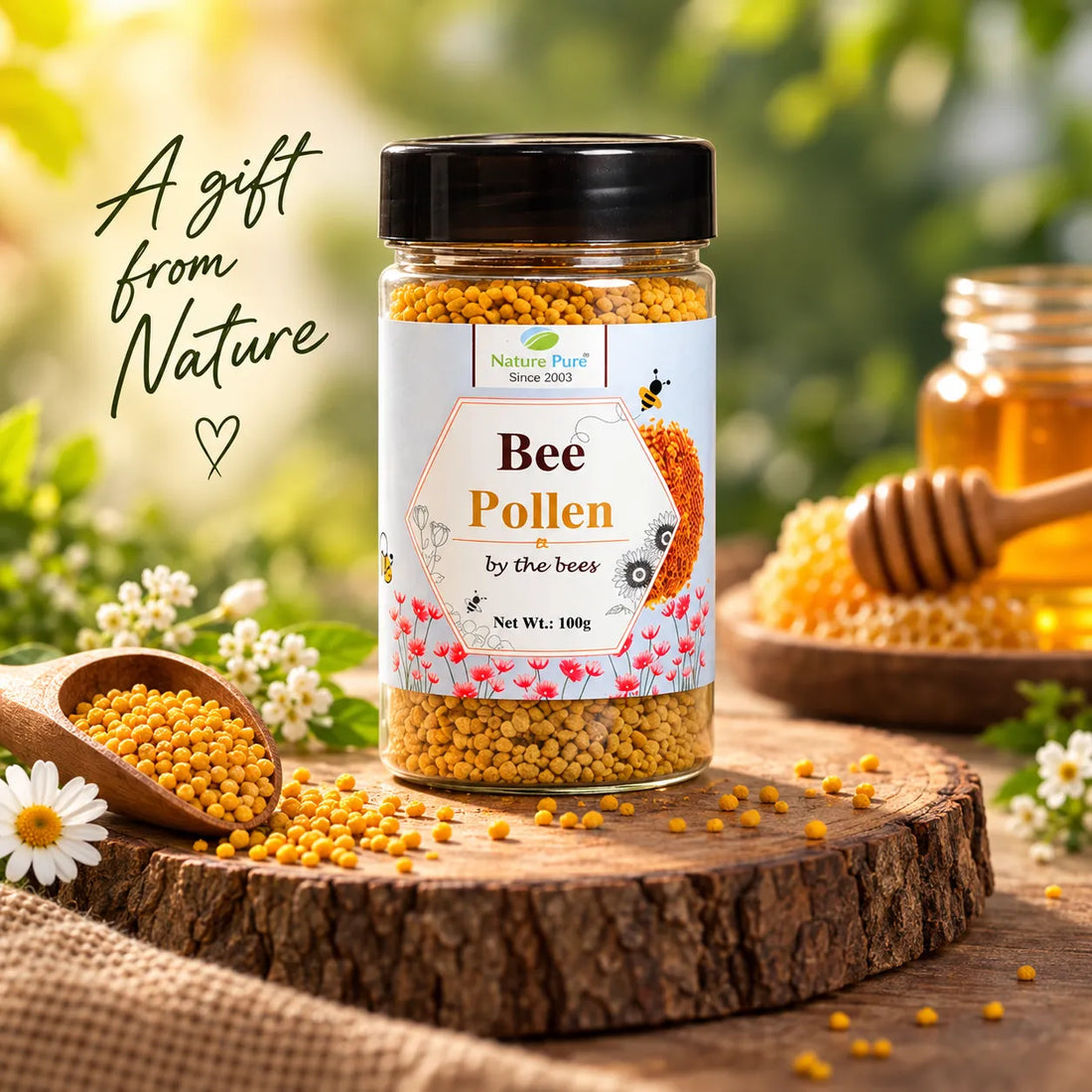 Nature Pure Bee Pollen – 100% Natural Bee Pollen Granules