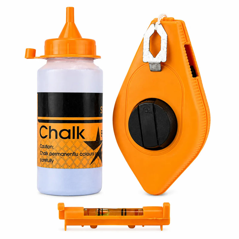 Chalk Line Reel Set with Leveler