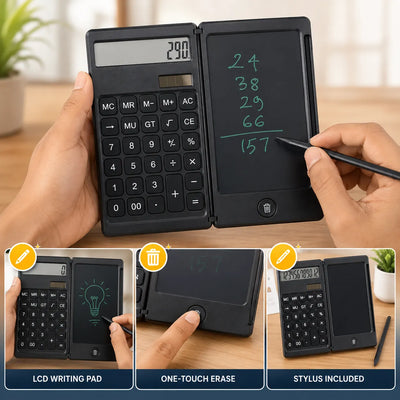 Foldable Calculator With Writing Pad