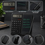 Foldable Digital Calculator with Reusable Writing Pad