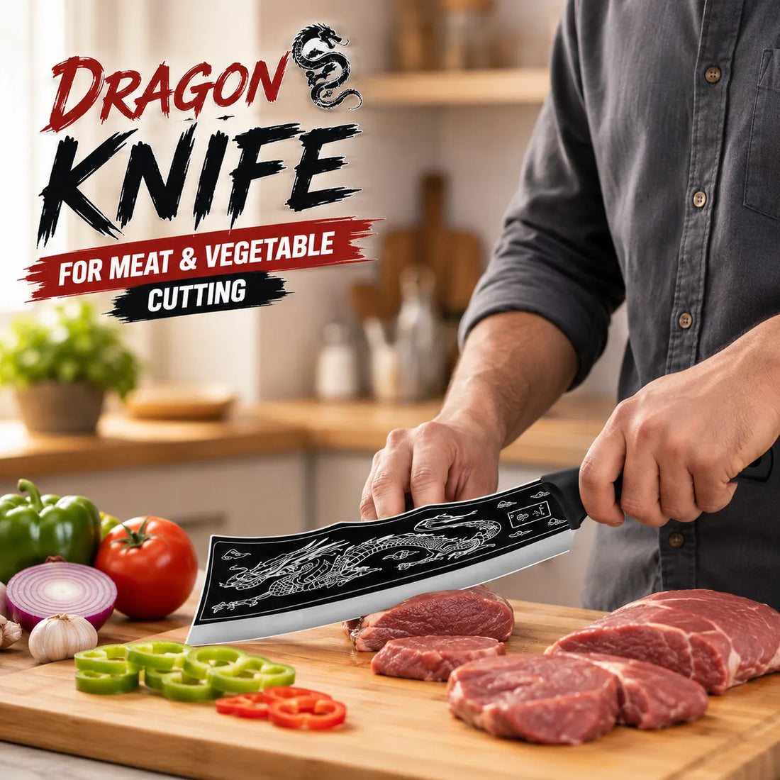 Dragon-Style Heavy-Duty Kitchen Cutting Knife