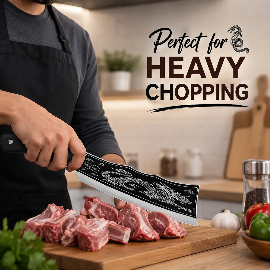 Dragon-Style Heavy-Duty Kitchen Cutting Knife