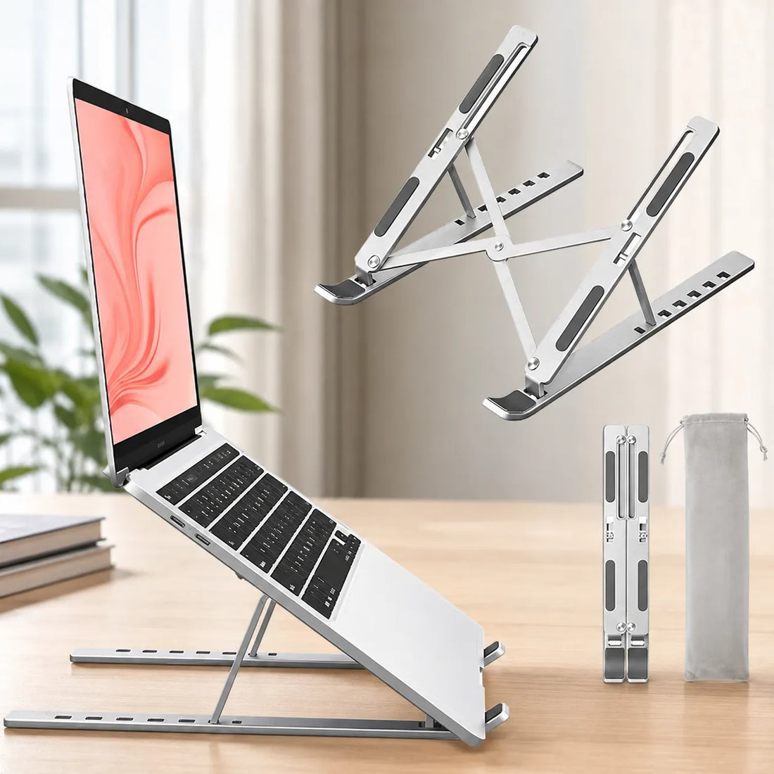 Adjustable Heavy-Duty Metal Laptop Stand