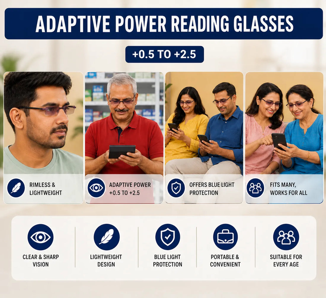 Rimless Folding Adaptive Reading Glasses Buy 1 Get 2 Free