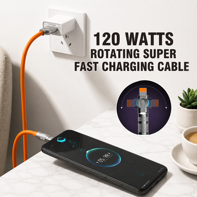 120W Rotating-Head Super Fast Charging Cable