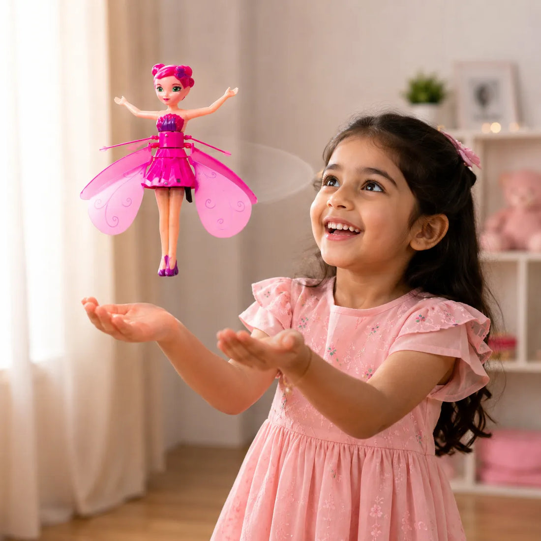Hand-Sensor Flying Fairy Doll with Colorful LED Lights