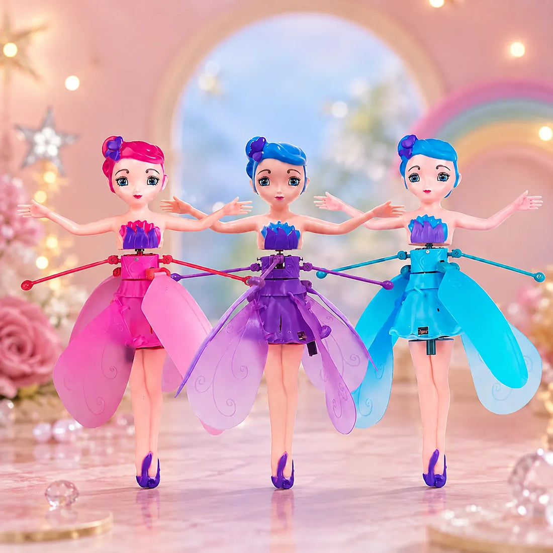 Hand-Sensor Flying Fairy Doll with Colorful LED Lights