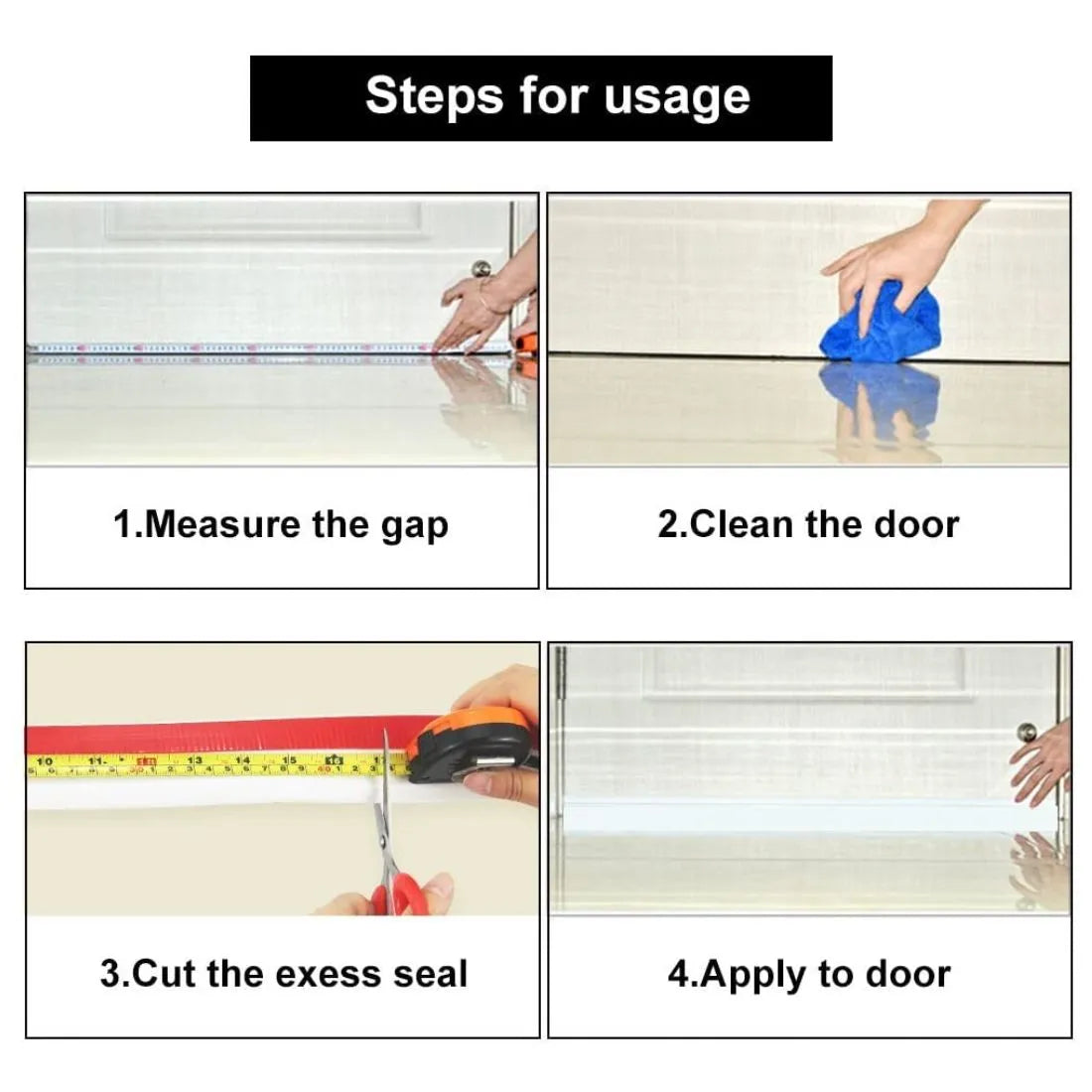 Door Bottom Sealing Strip Guard (Pack of 2)