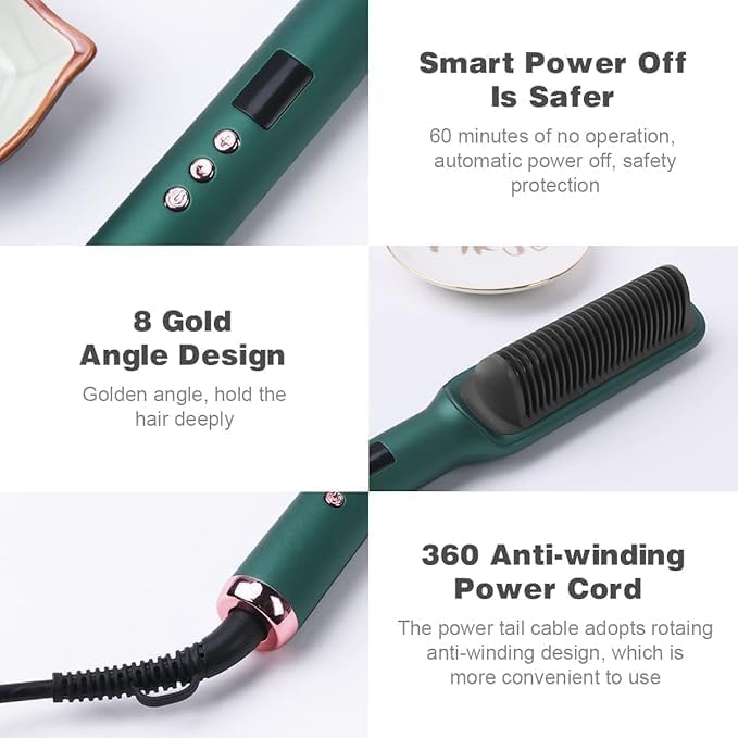 Electric Hair Straightening Comb | Portable and Travel-Friendly Styling Tool