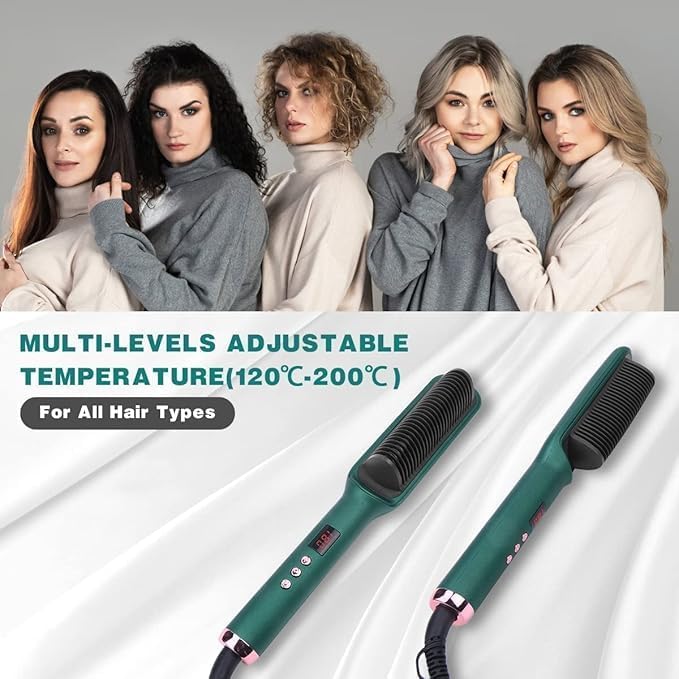 Electric Hair Straightening Comb | Portable and Travel-Friendly Styling Tool