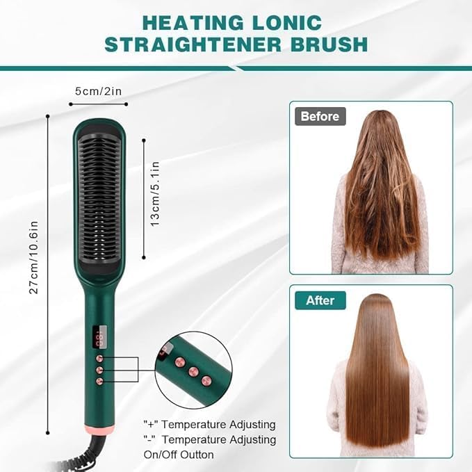 Electric Hair Straightening Comb | Portable and Travel-Friendly Styling Tool