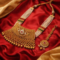 Gold Multi-Strand Rani Haar Necklace Set with Maang Tikka
