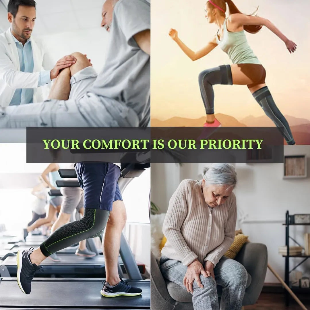 Full-Length Leg and Knee Support Compression Sleeve