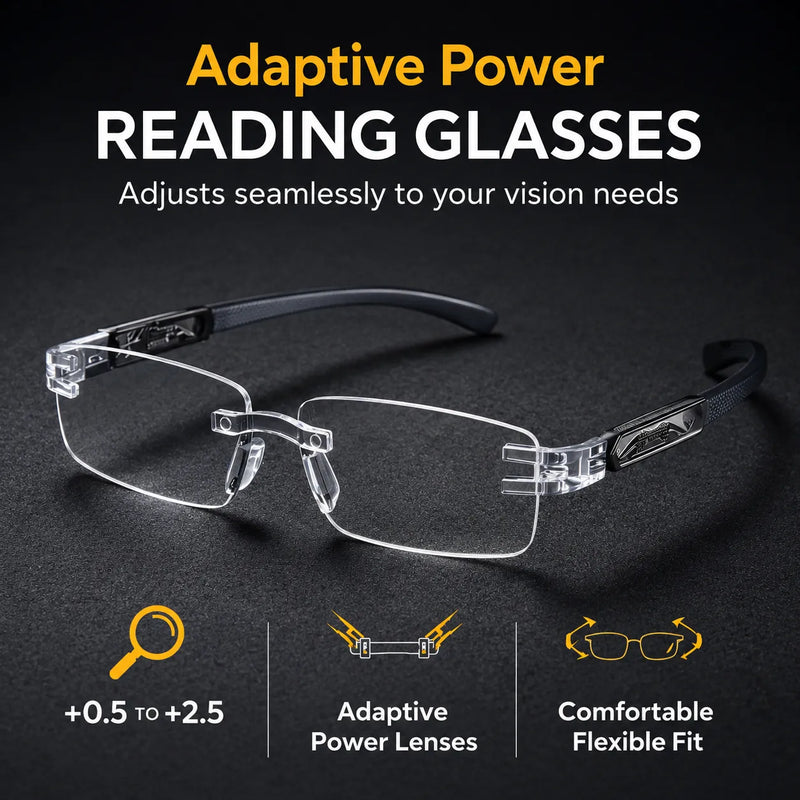 Rimless Adaptive Reading Glasses