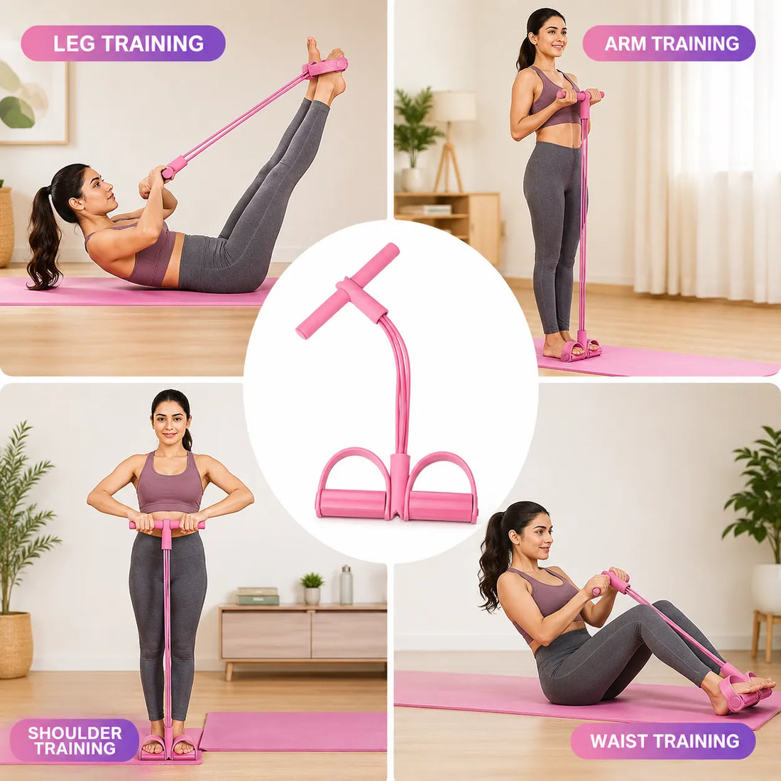 Pull Reducer Yoga Pedal Puller Resistance Bands (4-Tube)