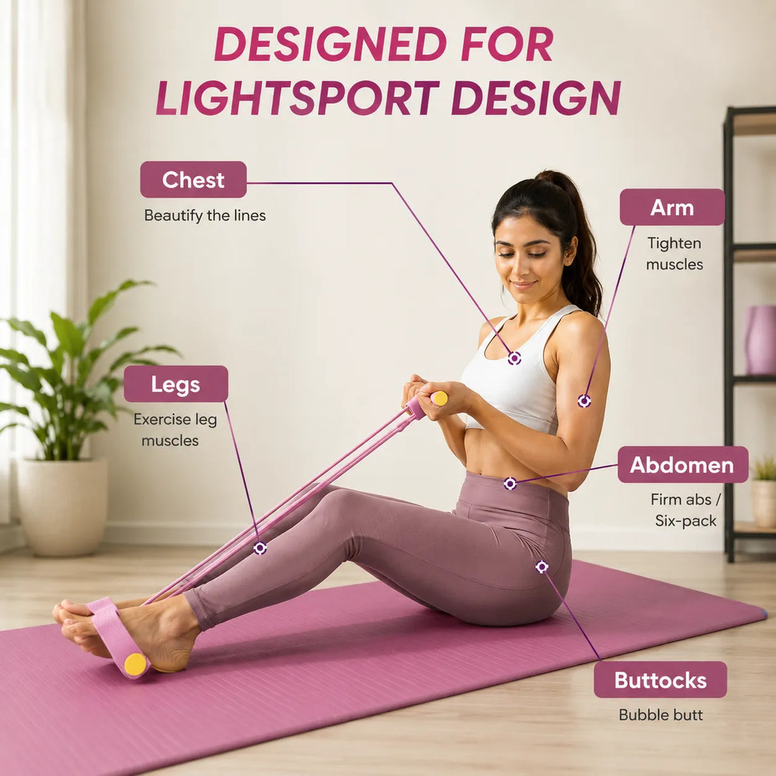 Pull Reducer Yoga Pedal Puller Resistance Bands (4-Tube)