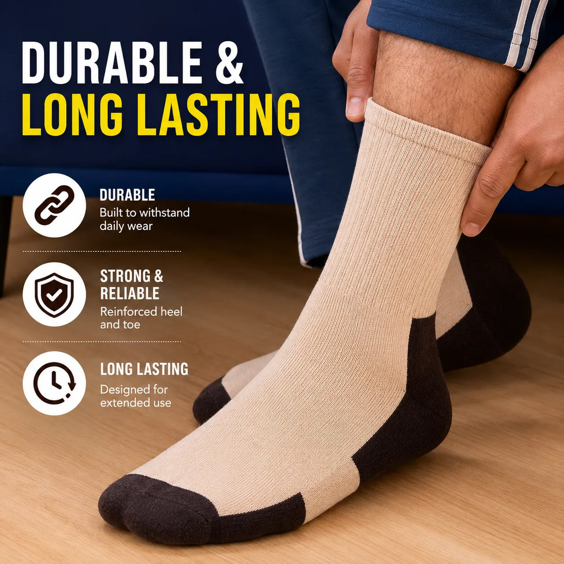 Extra-Padded Heel and Toe Comfort Socks – Buy 1 Get 2 Pairs Free
